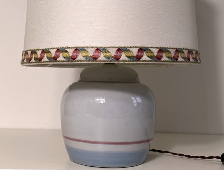 LAMPADA CERAMICA AZZURRA E ROSA