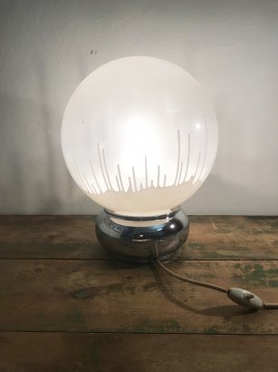 LAMPADA DA TAVOLO SFERA VETRO SATINATO